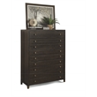 Homestyles Dawn Mid-Century Dark Brown Wood Drawer Chest