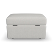 Flex Beige Square Upholstered Storage Ottoman with Performance Fabric