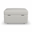 Flex Beige Square Upholstered Storage Ottoman with Performance Fabric