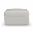 Flex Beige Square Upholstered Storage Ottoman with Performance Fabric
