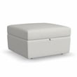 Flex Beige Square Upholstered Storage Ottoman with Performance Fabric