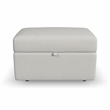 Flex Beige Square Upholstered Storage Ottoman with Performance Fabric