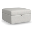 Flex Beige Square Upholstered Storage Ottoman with Performance Fabric