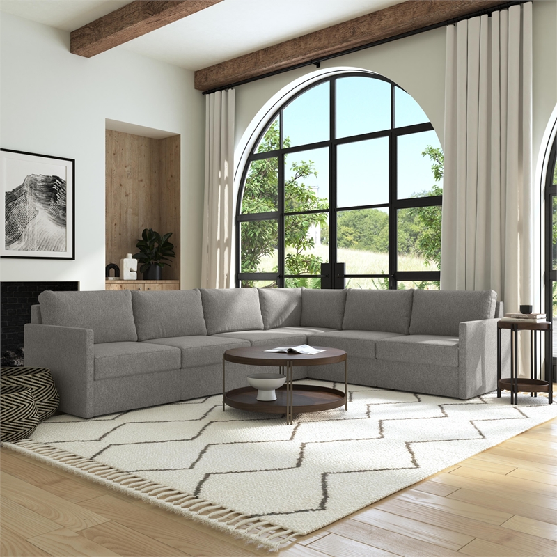 Flex Gray 6 Seat Sectional with Performance Fabric