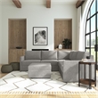 Flex Gray 5 Seat Modular Sectional Sofa and Storage Ottoman