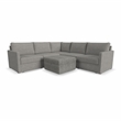 Flex Gray 5 Seat Modular Sectional Sofa and Storage Ottoman