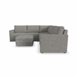 Flex Gray 5 Seat Modular Sectional Sofa and Storage Ottoman