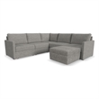 Flex Gray 5 Seat Modular Sectional Sofa and Storage Ottoman