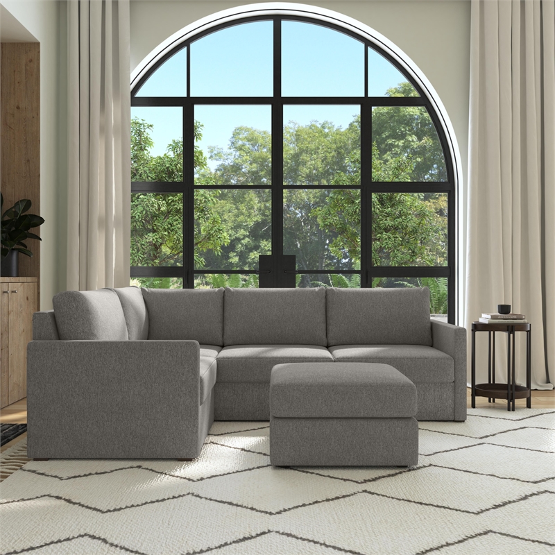 Flex Gray 4 Seat Sectional with Performance Fabric