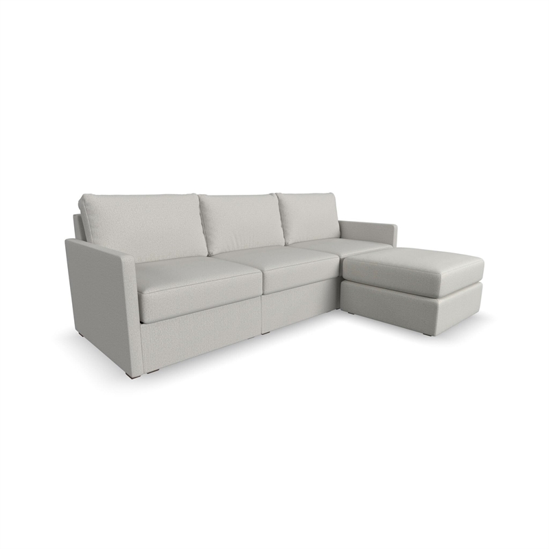 Flex Beige 3 Seat Sofa and Ottoman with Performance Fabric