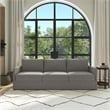 Flex Gray 3 Seat Sofa with Performance Fabric