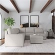 Flex Beige 5 Seat Sectional and Storage Ottoman with Performance Fabric