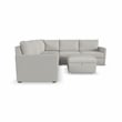 Flex Beige 5 Seat Sectional and Storage Ottoman with Performance Fabric