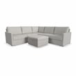 Flex Beige 5 Seat Sectional and Storage Ottoman with Performance Fabric