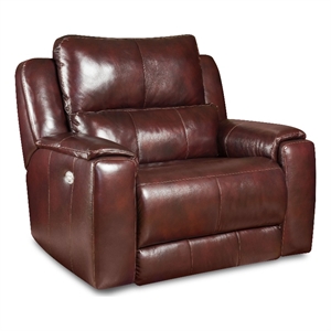 southern motion dazzle leather power reclining chair and a half in hickory brown