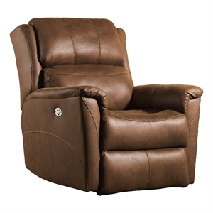 southern motion shimmer fabric power headrest rocker recliner in hickory brown