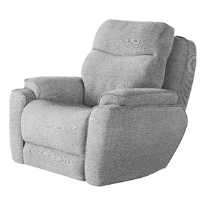 southern motion showstopper fabric & wood power headrest rocker recliner in gray