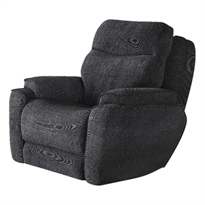 southern motion showstopper fabric power rocker recliner in charcoal/gray