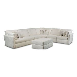 southern motion next gen fabric power headrest reclining-sectional in off white