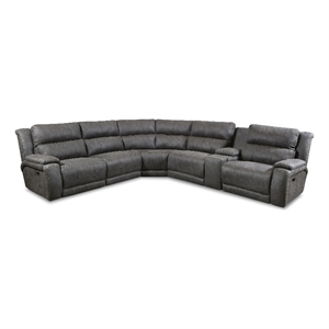 southern motion sure thing fabric charging power reclining sectional in gray