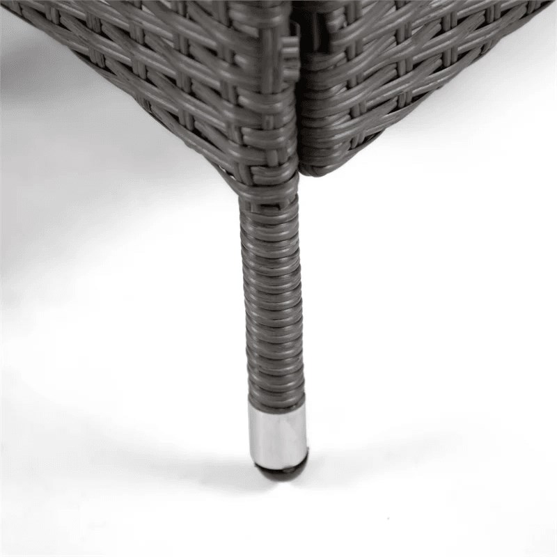 Muse & Lounge Co. Fields Outdoor Patio End Table in Gray PE Wicker / Rattan