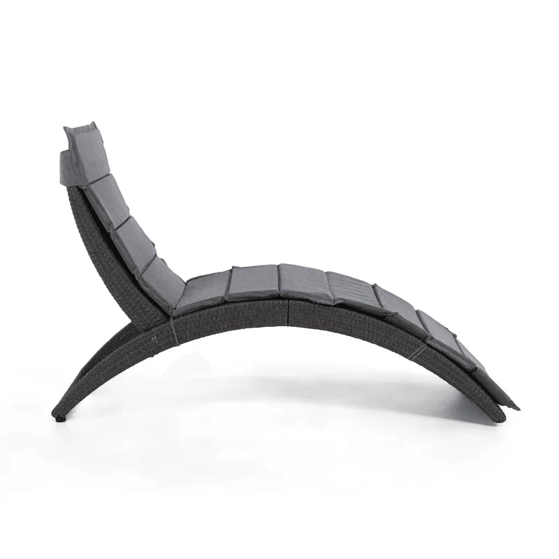 Muse & Lounge Co. Fields Outdoor Chaise Lounge in Gray PE Wicker / Rattan