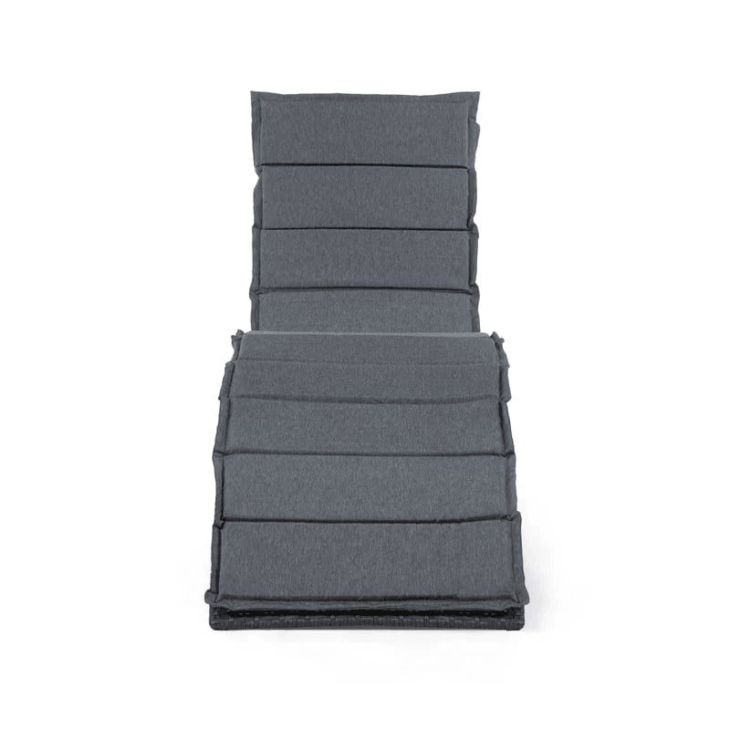 Muse & Lounge Co. Fields Outdoor Chaise Lounge in Gray PE Wicker / Rattan