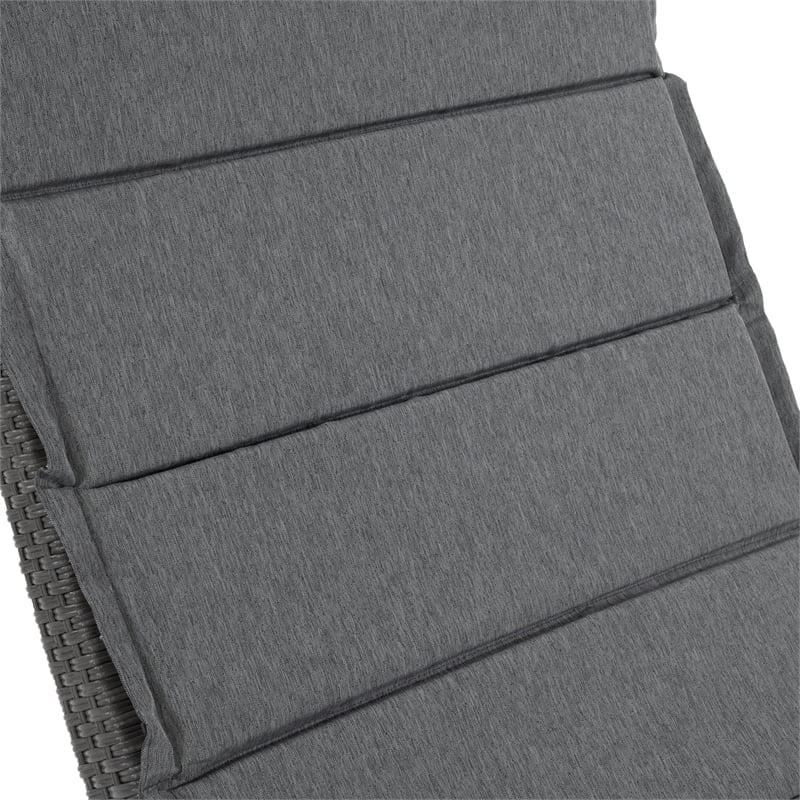 Muse & Lounge Co. Fields Outdoor Chaise Lounge in Gray PE Wicker / Rattan