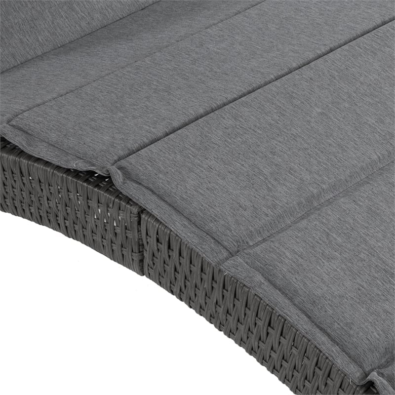 Muse & Lounge Co. Fields Outdoor Chaise Lounge in Gray PE Wicker / Rattan