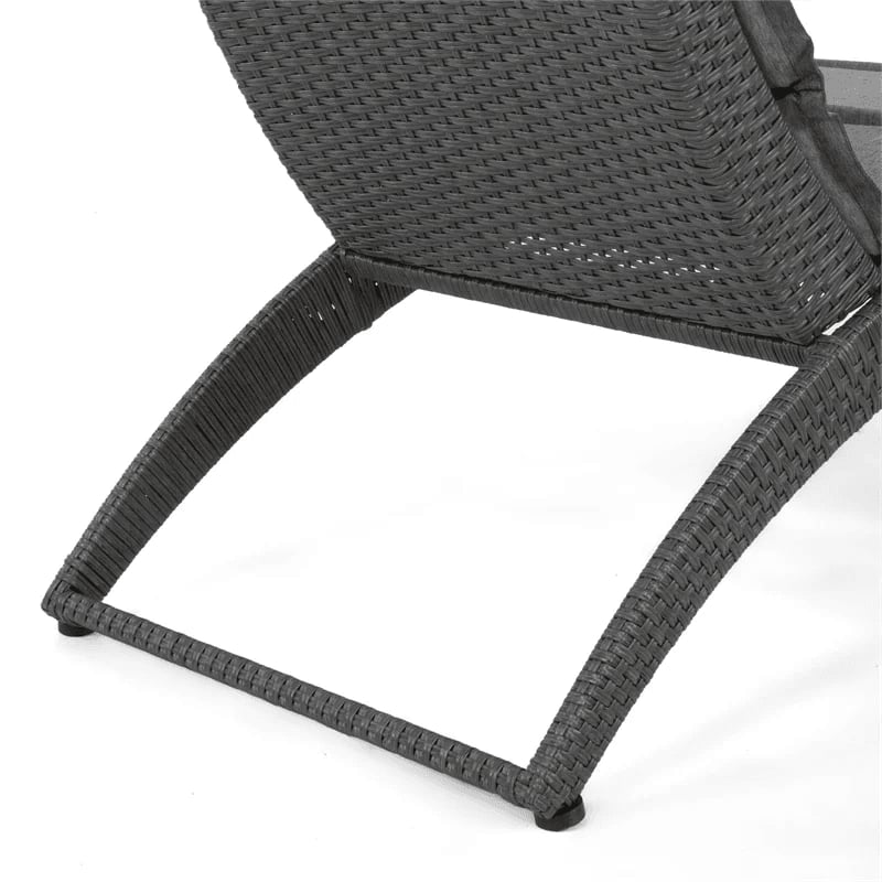 Muse & Lounge Co. Fields Outdoor Chaise Lounge in Gray PE Wicker / Rattan
