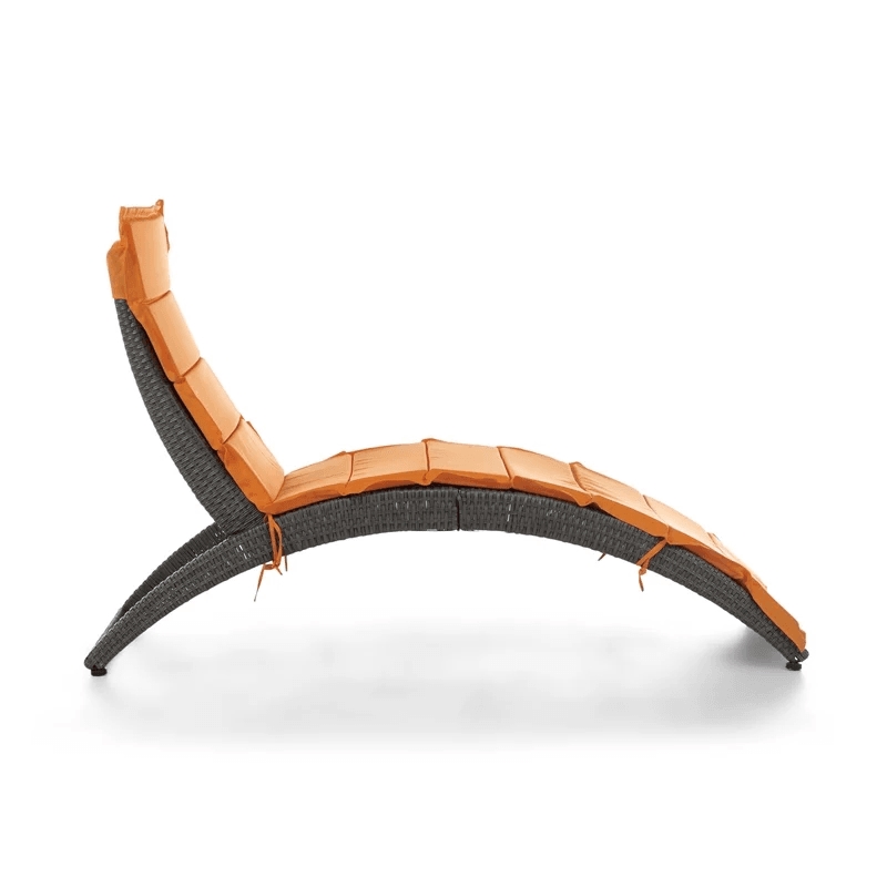 Muse & Lounge Co. Fields Outdoor Chaise Lounge in Orange PE Wicker / Rattan