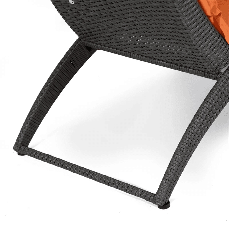 Muse & Lounge Co. Fields Outdoor Chaise Lounge in Orange PE Wicker / Rattan