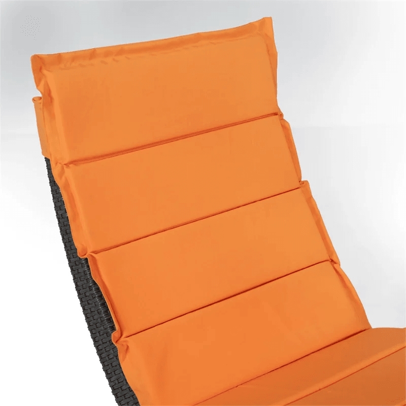 Muse & Lounge Co. Fields Outdoor Chaise Lounge in Orange PE Wicker / Rattan
