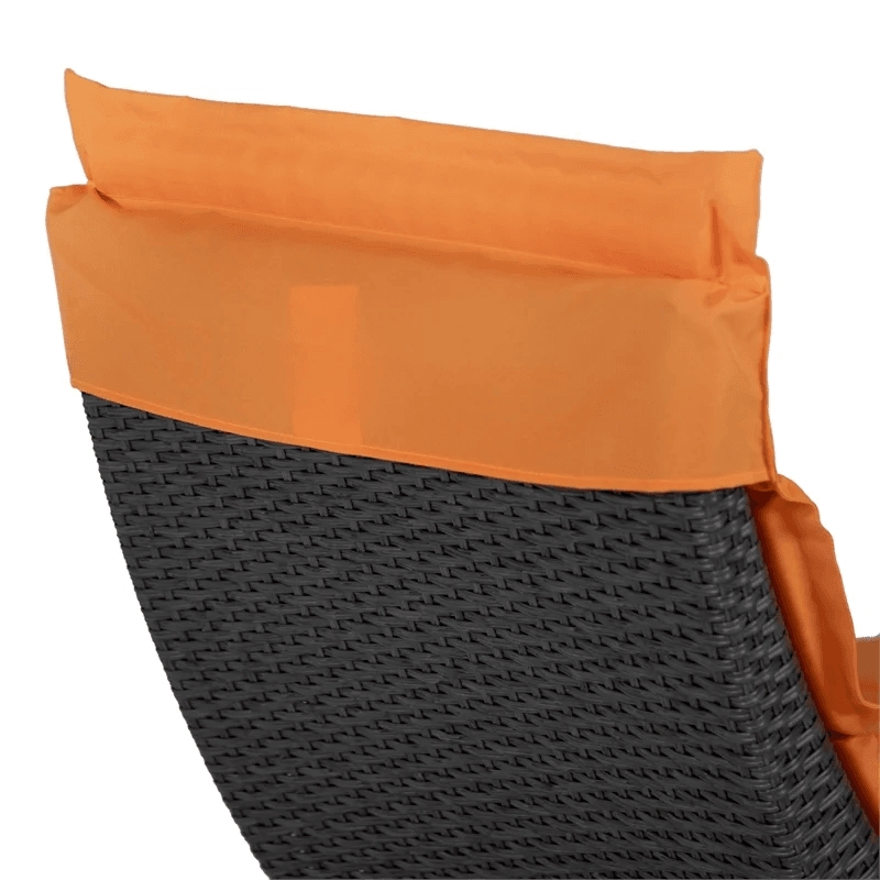 Muse & Lounge Co. Fields Outdoor Chaise Lounge in Orange PE Wicker / Rattan