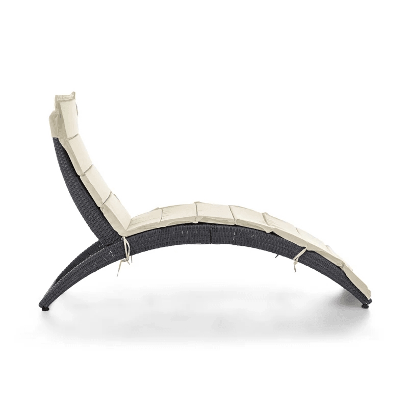 Muse & Lounge Co. Fields Outdoor Chaise Lounge in White PE Wicker / Rattan