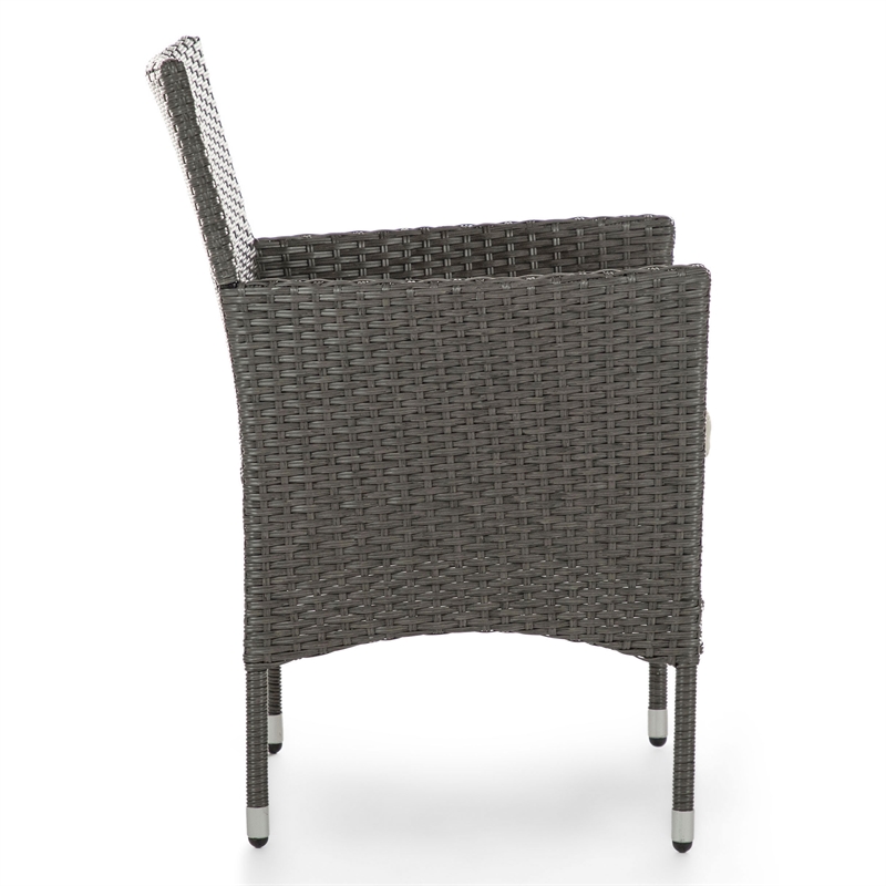 Muse & Lounge Co. Fields 3-Piece Bistro Set in Gray PE Wicker / Rattan