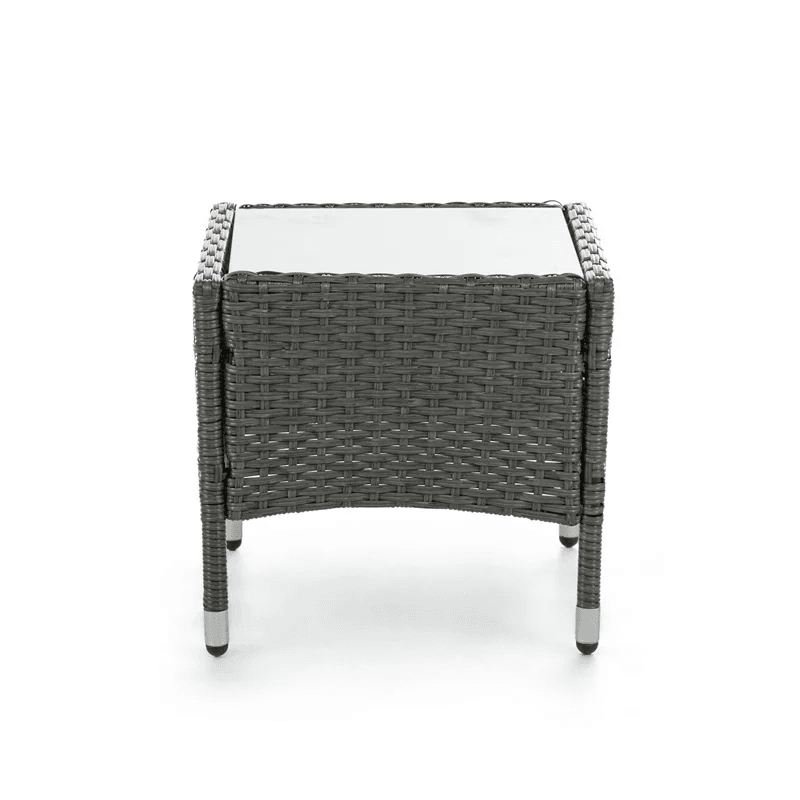 Muse & Lounge Co. Fields 3-Piece Bistro Set in Gray PE Wicker / Rattan