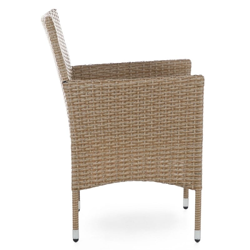 Muse & Lounge Co. Fields 3-Piece Bistro Set in Natural PE Wicker / Rattan