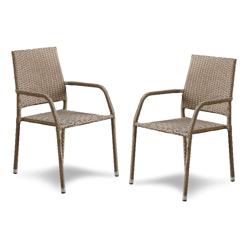 Muse & Lounge Co. Duduk Set of 2 Outdoor PE Wicker / Rattan Natural Chairs