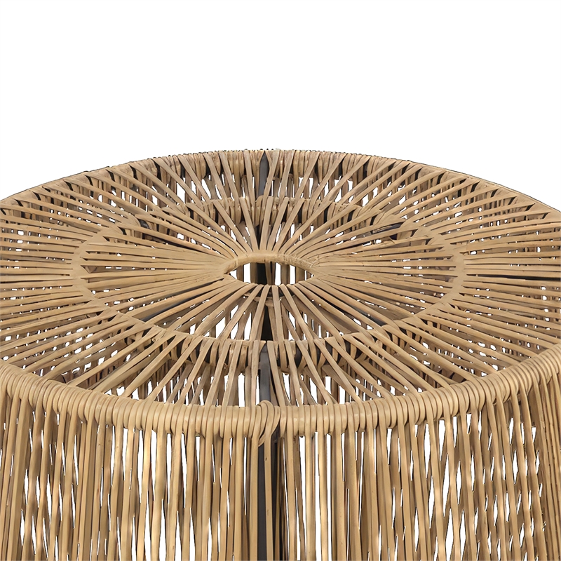 Muse & Lounge Co. Meja Outdoor Round PE Wicker / Rattan Natural Coffee Table