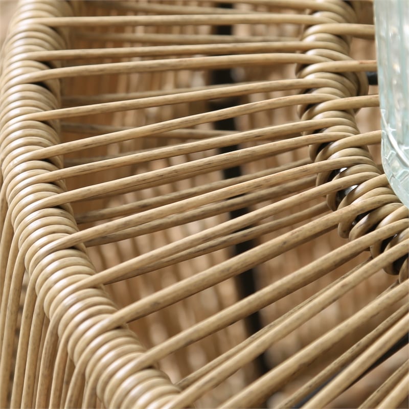 Muse & Lounge Co. Meja Outdoor Round PE Wicker / Rattan Natural Coffee Table