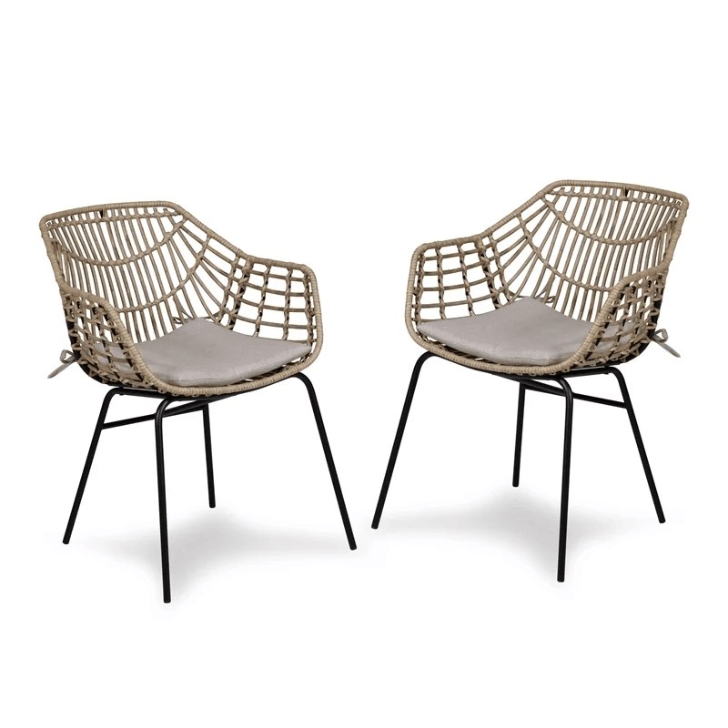 Muse & Lounge Co. Kursi 3-Piece Outdoor PE Wicker / Rattan Bistro Set in Natural