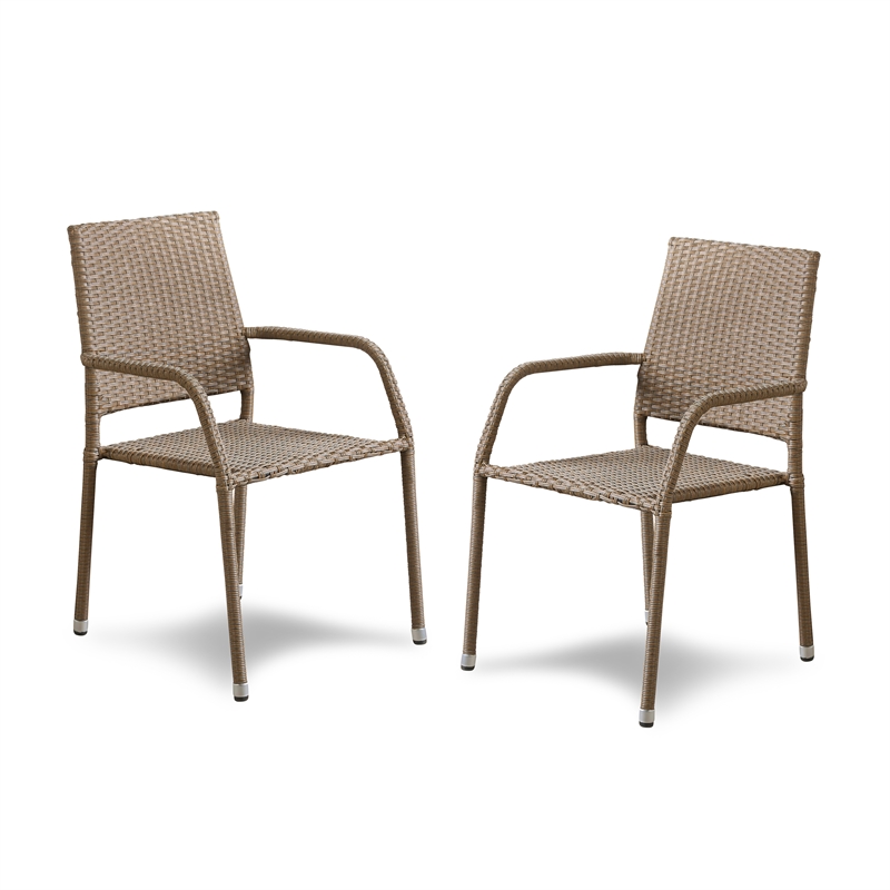 Muse & Lounge Co. Meja 3-Piece Outdoor PE Wicker / Rattan Bistro Set in Natural