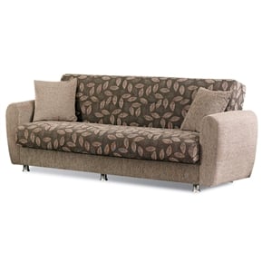 Beyan Signature Chestnut 89&quot Chenille Convertible Sleeper Sofa in Brown