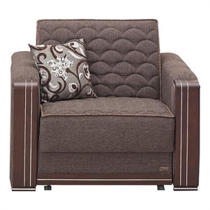 Beyan Signature Oregon 46&quot Microfiber Pull Out Sleeper Chair in Brown