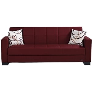 Beyan Signature Vermont 84&quot Fabric Convertible Sleeper Sofa in Black