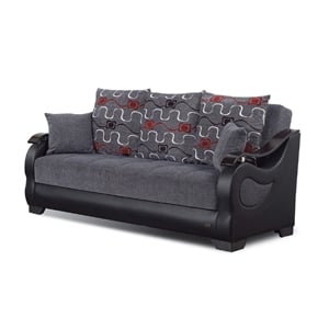 Beyan Signature Arizona 86&quot Chenille Convertible Sleeper Sofa in Smoky Gray
