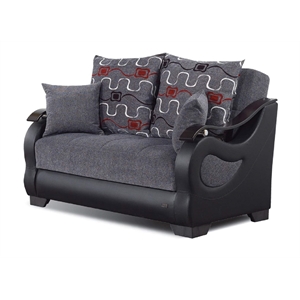 Beyan Signature Arizona 62&quot Chenille Convertible Sleeper Loveseat in Smoky Gray