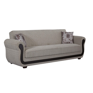 Beyan Signature Newark 91&quot Chenille Convertible Sleeper Sofa in Beige/Espresso