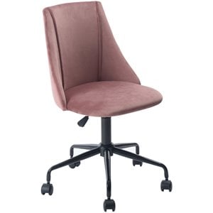 Homycasa Cian Swivel Seat Modern Velvet Upholstered Task Chair in Rose Pink
